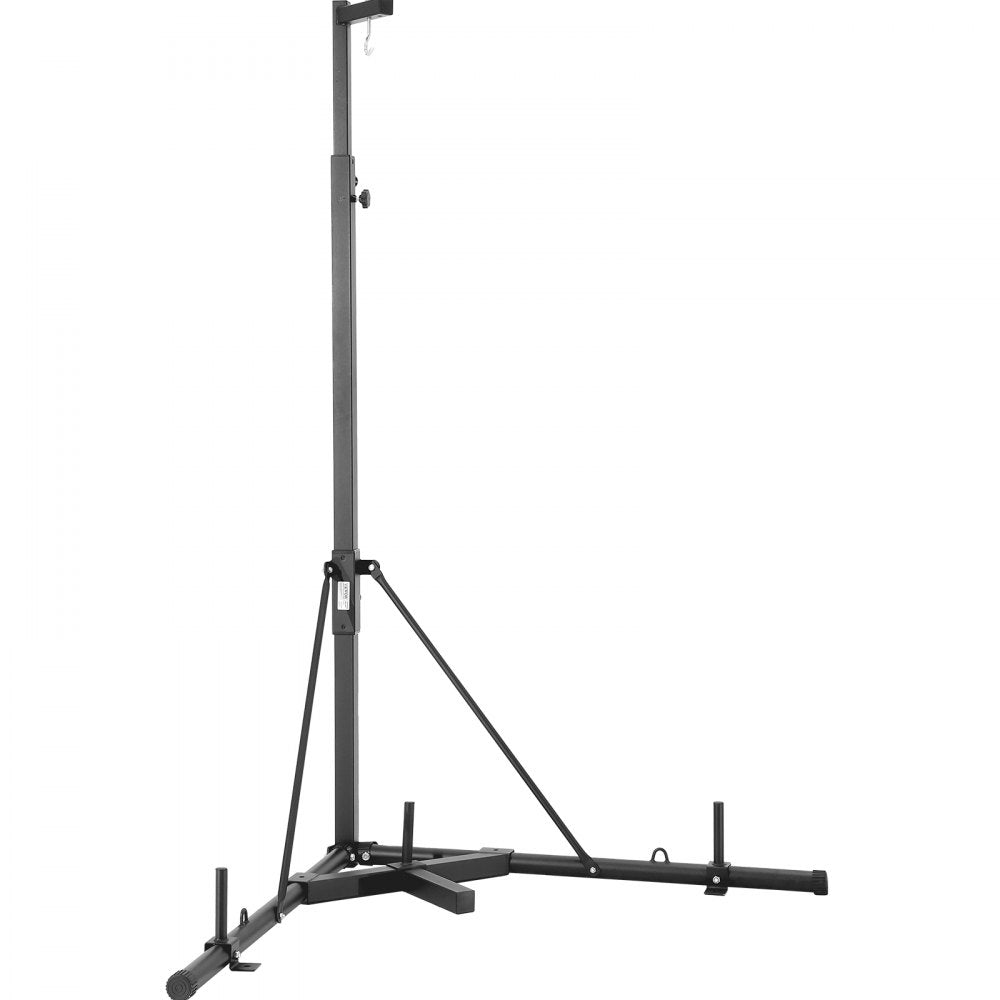 VEVOR Punching Bag Stand, Steel Heavy Duty Workout Training Equipment, Adjustable Height Boxing Punching Stand with Weighted Base, Holds Up to 143 lbs, Freestanding Sandbag Rack for Home Gym Fitness