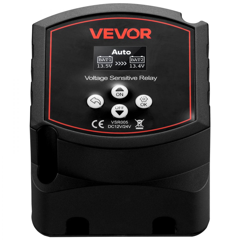 VEVOR Dual Battery Isolator, 12V 300 Amp, Manual and Automatic VSR Voltage Sensitive Relay with LCD Screen, Smart Battery Isolator for Lithium & Lead-Acid Batteries, for Car Truck RV UTV ATV Boat