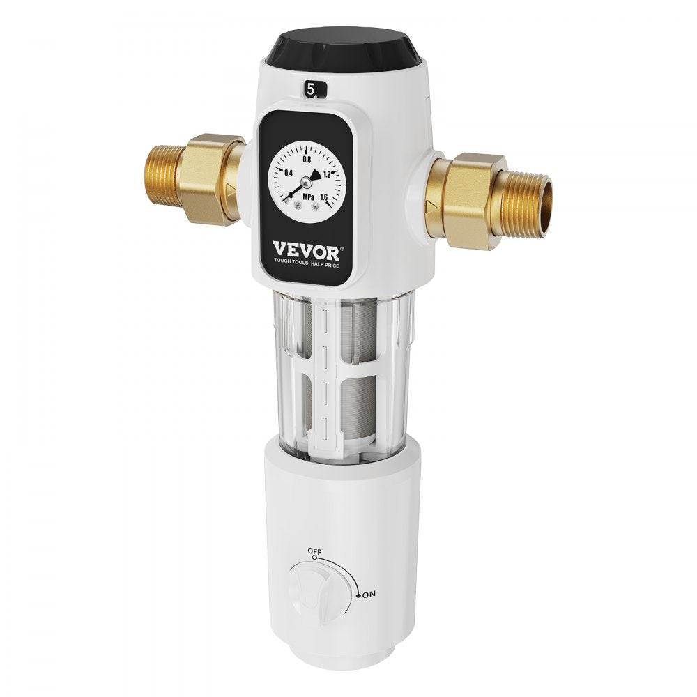 VEVOR Spin Down Filter, 40 Micron Whole House Sediment Filter for Well Water, 3/4" MNPT, 4 T/H High Flow Rate, for Whole House Water Filtration Systems, Well Water Sediment Filter