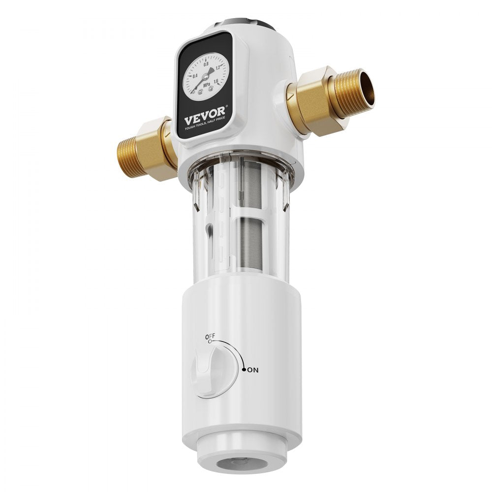 VEVOR Spin Down Filter, 40 Micron Whole House Sediment Filter for Well Water, 3/4" MNPT, 4 T/H High Flow Rate, for Whole House Water Filtration Systems, Well Water Sediment Filter