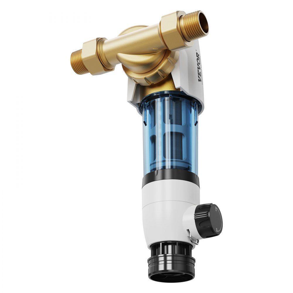 VEVOR Spin Down Filter, 40 Micron Whole House Sediment Filter for Well Water, 3/4" MNPT, 4 T/H High Flow Rate, for Whole House Water Filtration Systems, Well Water Sediment Filter