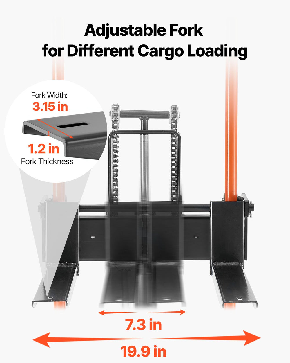 VEVOR Hydraulic Material Lift Winch Stacker - angle view