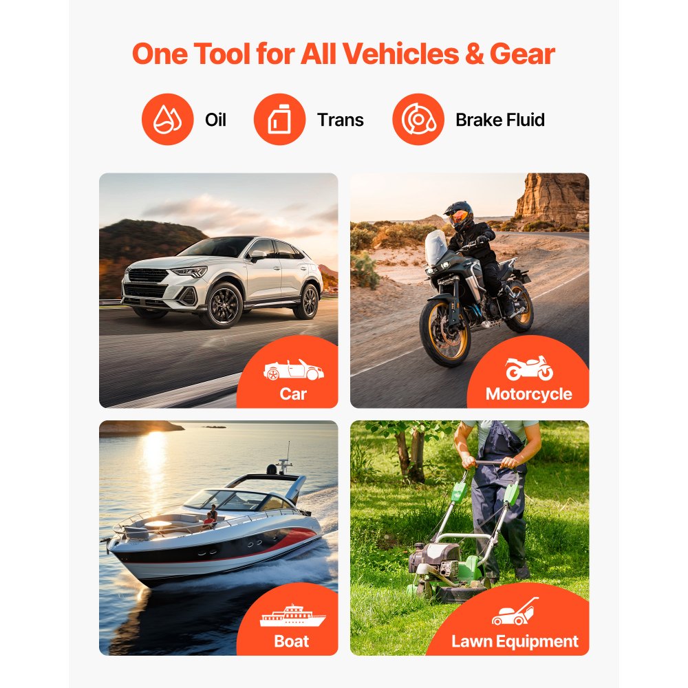 VEVOR 1500CC Fluid Extractor, Manual Automotive Fluid Pump Extractor, Oil Syringe with Long Hose and Extension Tubes Easy Oil Change, Suction Pump for Lawn Mowers Cars Ships Golf Carts Motorcycles