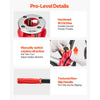 VEVOR Ratchet Pipe Threader Kit with 3 Dies, 1/2" BSPT, 3/4" BSPT, 1" BSPT Manual Ratcheting Pipe Threading Tool, Portable Pipes Threader Set with Toolbox for Plumbing Installation & Repair