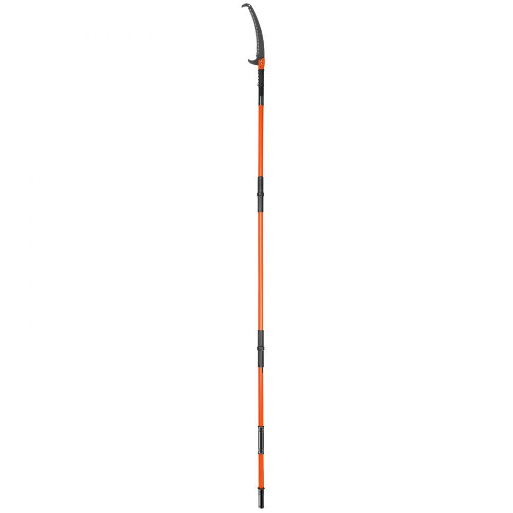 VEVOR Manual Pole Saw, 7.3-27 ft Extendable Tree Pruner, Sharp Steel Blade High Branches Trimming, Manual Branch Trimmer with Lightweight 8 Fiberglass Handles, for Pruning Palms and Shrubs