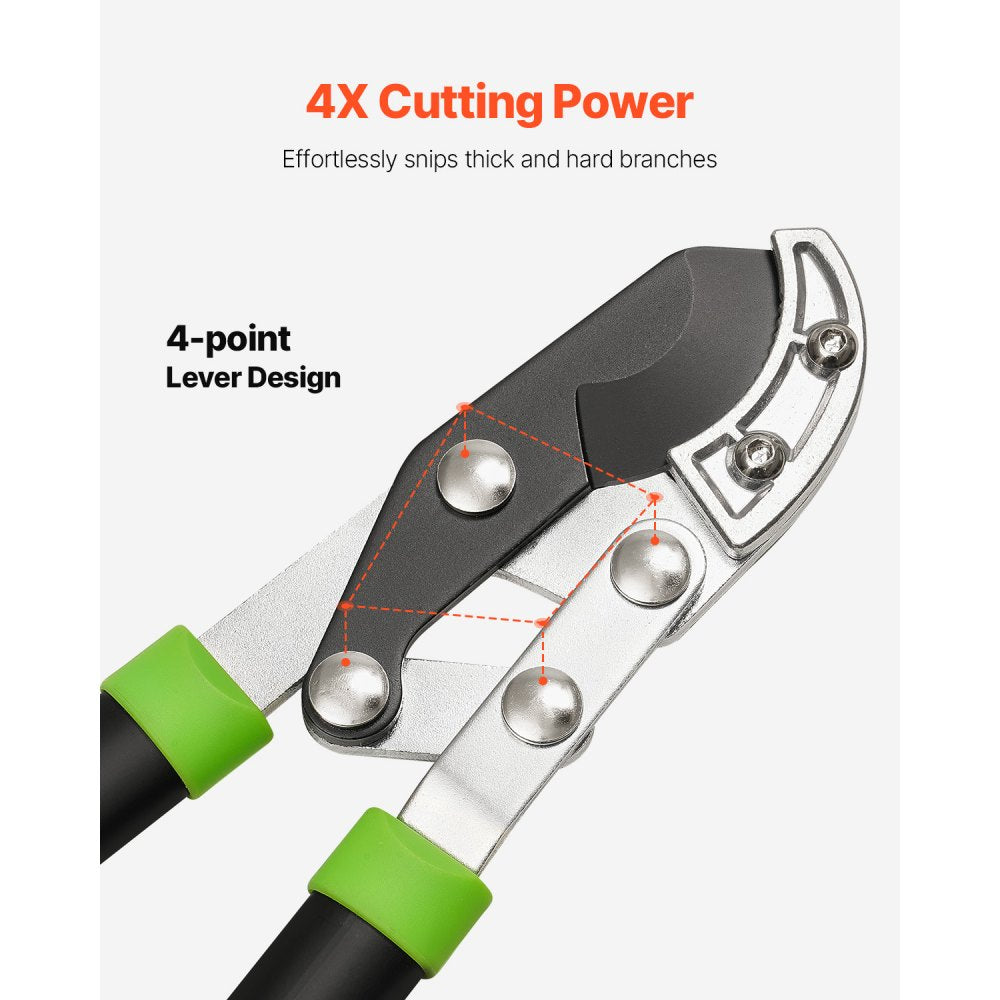 VEVOR Loppers for Tree Trimming, 32 inch Garden Anvil Trimmer with Compound Action, Sharp Steel Blade, Heavy Duty Tree Branch Cutter Up to 2 inch Dia Cut Capacity, Ergonomically Designed Handles
