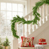 VEVOR Christmas Garland, 9-FT Realistic Norfolk Pine Garland, Evergreen Real Touch Artificial Faux Greenery Garlands, for Holiday Indoor Outdoor Xmas Decoration on Table, Mantel, and Fireplace