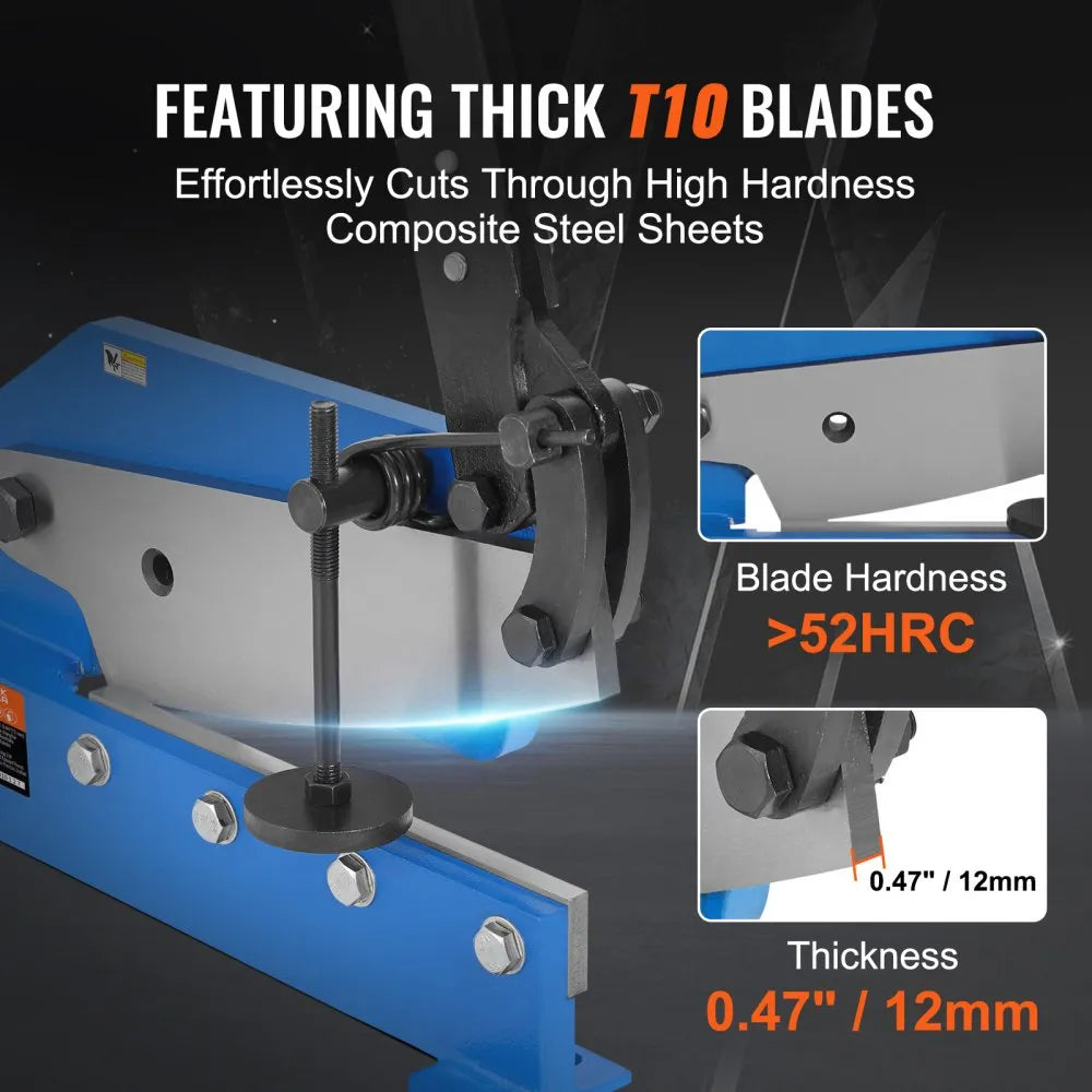 VEVOR 12" Manual Hand Plate Shear for Metal Sheet Processing, HS-12 Benchtop Cutter with Q235 Material, for Crafts Thick Steel Crafting, Heavy Duty Roll Press Machine for Builders, DIY Enthusiasts