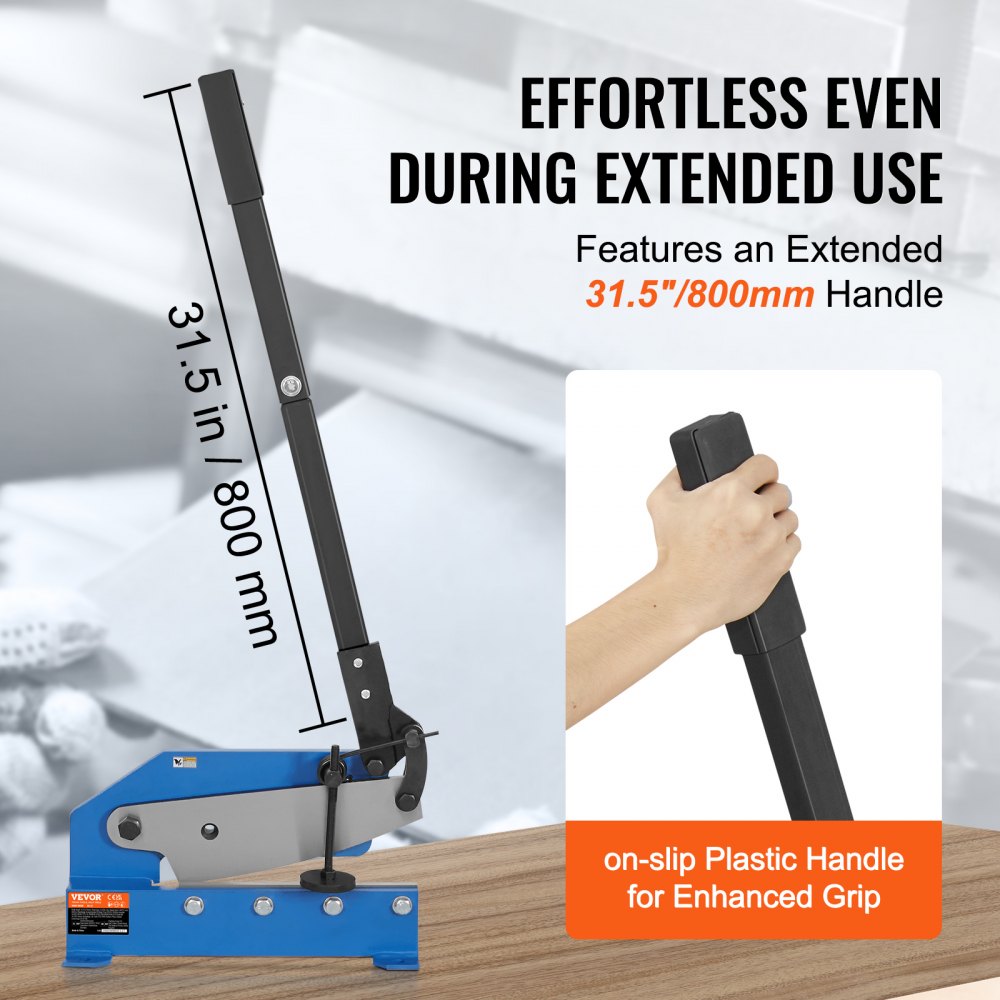 VEVOR 12" Manual Hand Plate Shear for Metal Sheet Processing, HS-12 Benchtop Cutter with Q235 Material, for Crafts Thick Steel Crafting, Heavy Duty Roll Press Machine for Builders, DIY Enthusiasts