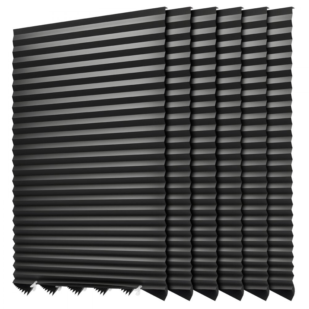 VEVOR Paper Blinds, 6 Pack, 36 in x 72 in, Temporary Blackout Pleated Paper Shades, No Tools No Drilling, Pleated Blinds with Adhesive, Easy to Cut and install, for Indoor Windows, Kitchen, Bedroom