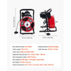 VEVOR Drain Cleaner Machine 50 FT x 1/2 Inch, Manual Feed Sewer Snake Auger with 4 Cutters & Air-Activated Foot Switch for 2" to 6" Pipes