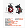 VEVOR Drain Cleaner Machine 75 FT x 1/2 Inch, Sewer Snake Auger Manual Feed with 4 Cutters & Air-activated Foot Switch for 2" to 6" Pipes