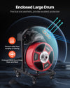 VEVOR Drain Cleaner Machine 50 FT x 1/2 Inch, Manual Feed Sewer Snake Auger on Wheels - with 4 Cutters & Air-activated Foot Switch for 2" to 6" Pipes
