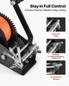 VEVOR Boat Trailer Winch Stand with Roller, 3500 lbs, 20ft Orange Polyester Strap, Boat Winch Mount, for 2-3 Inches W x 3-4 Inches H Trailer Tongue, Fit for Jet Ski, Sailboat, Speedboat