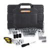 VEVOR 121-Piece Mechanics Tool Set, 1/4" 3/8" 1/2" Drive Sockets, SAE and Metric Mechanic Tool Kit with Bits, Wrenches, Ratchet Handle, Accessories, and Plastic Storage Case, for Automotive Repair