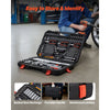 VEVOR Mechanics Tool Set, 314-Piece Mechanic Tool Kit, 1/4 in, 3/8 in, and 1/2 in Drive, Metric Socket Set, Wrenches, Screwdriver Bits, Accessories, and Storage Case, for Automotive and Home Repair