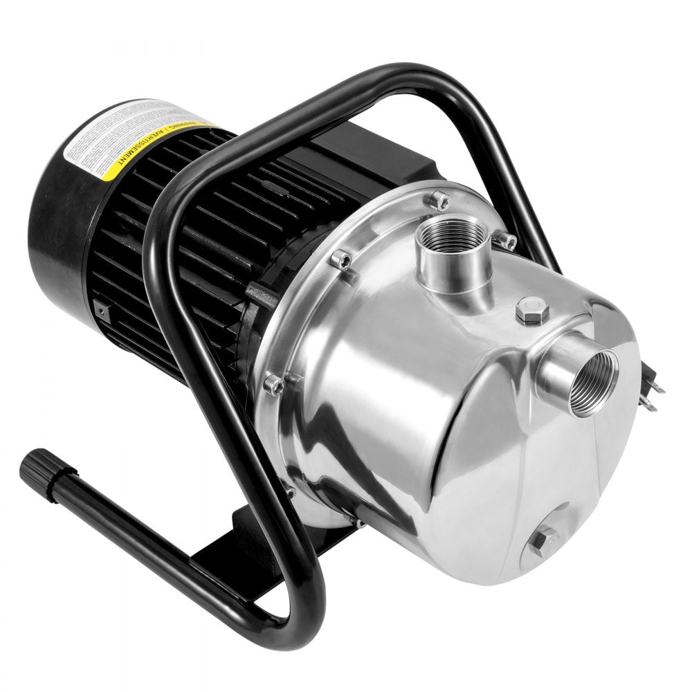VEVOR Shallow Well Pump, 1.1 HP 115V, 978 GPH 131 ft Height, 40psi Max Pressure, Portable Stainless Steel Sprinkler Booster Jet Pumps for Garden Lawn Irrigation system, Lake Fountain, Water Transfer