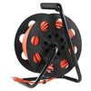 VEVOR Extension Cord Reel, 100FT, with 4 Outlets and Dust Cover, Heavy Duty 12AWG SJTOW Power Cord, Manual Cord Reel with Portable Handle Circuit Breaker, for Toolshed Garage, Tested to UL Standards