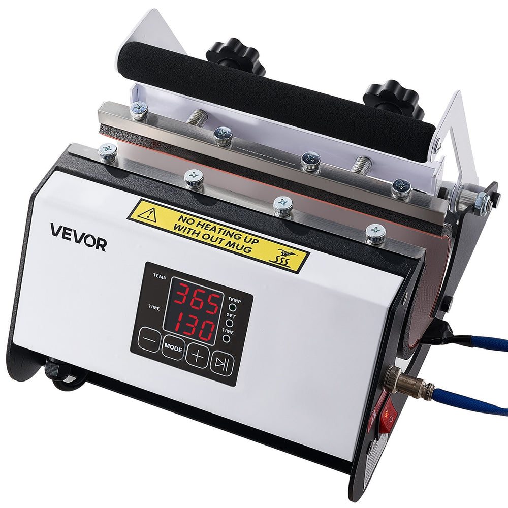 VEVOR Tumbler Heat Press Machine, 11-30 oz Mug Press, Fast and Even Heating, with Tape and Gloves, Easy Temp and Time Setting, Heat Transfer for Sublimation Tumblers, Cups, Mugs, Black and White