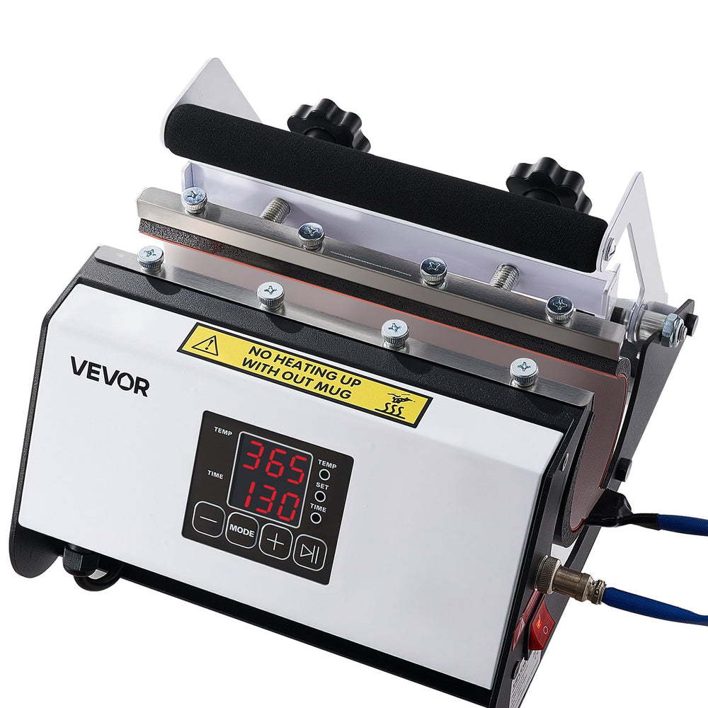VEVOR Tumbler Heat Press Machine, 11-30 oz Mug Press, Fast and Even Heating, with Tape and Gloves, Easy Temp and Time Setting, Heat Transfer for Sublimation Tumblers, Cups, Mugs, Black and White