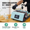 VEVOR Tumbler Heat Press Machine, 11-30oz Mug Press, Heat Up Fast and Even, Tumbler Press with Sublimation Paper, Tape and Gloves, Temp and Time Setting, for Sublimation Tumblers, Cups, Mugs, Green
