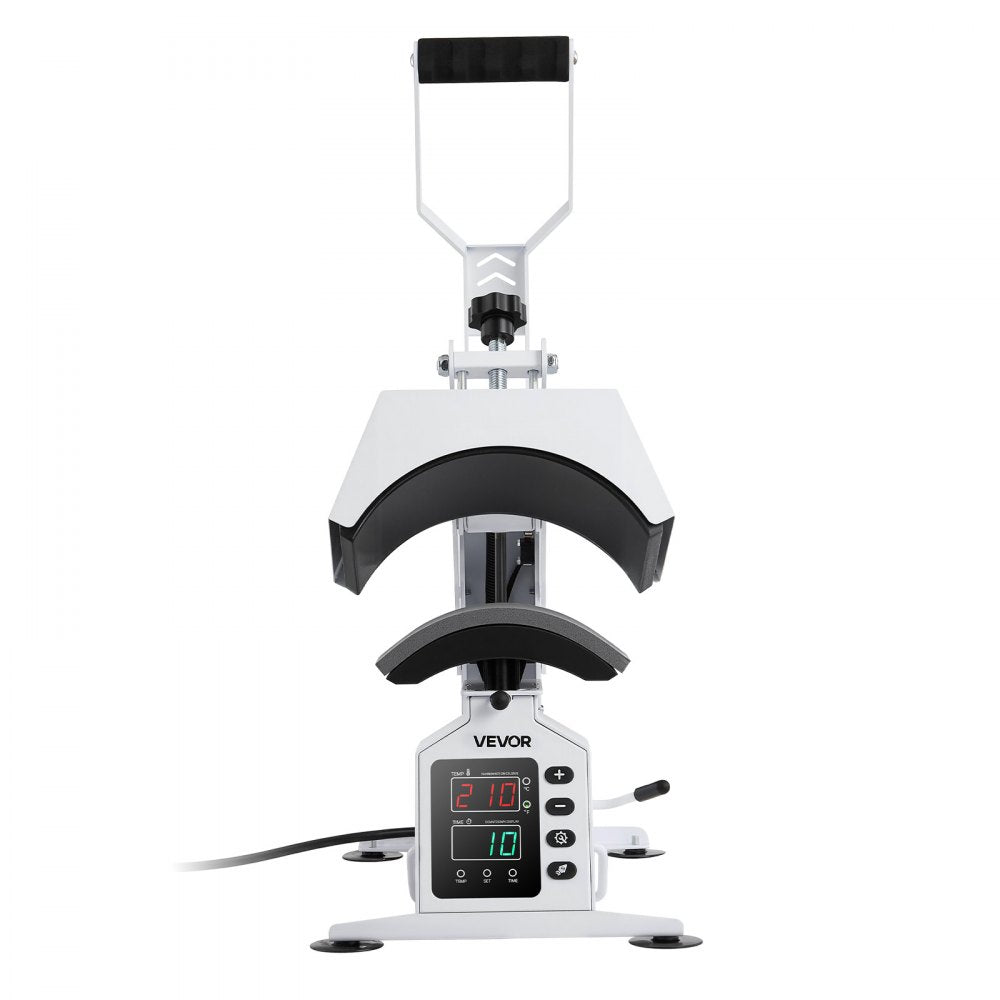 VEVOR Hat Heat Press Machine, with 4 Interchangeable Platens and Caps Stretcher, Precise Temperature & Time Control, Heat Press for Hats and Caps, for HTV Iron On and Sublimation Projects, White