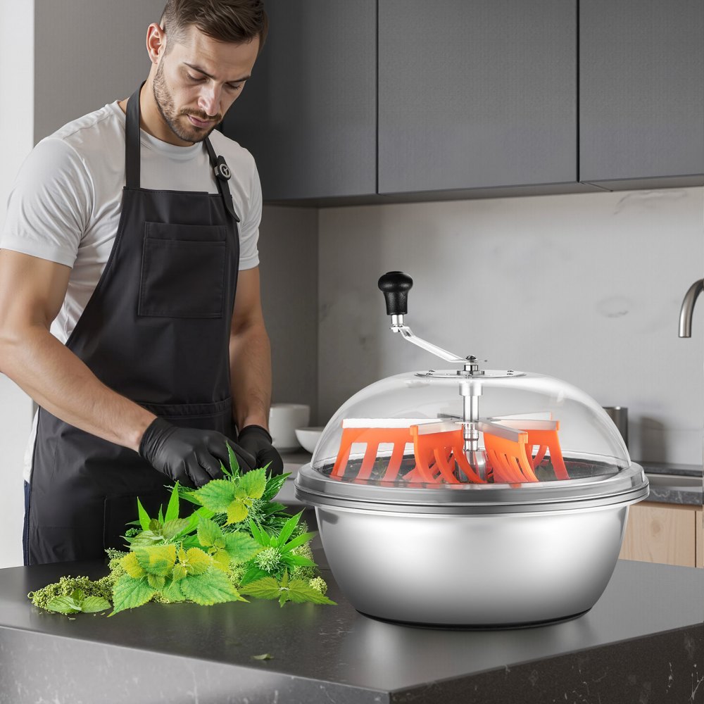 VEVOR Bud Leaf Bowl Trimmer, 19 in Manual Bud Trimmer, with Sharp Stainless Steel Blades, Visual Cutting, Wet & Dry Hydroponic Cutting Machine, Twisted Spin Cut for Plants Leaves Buds Flowers