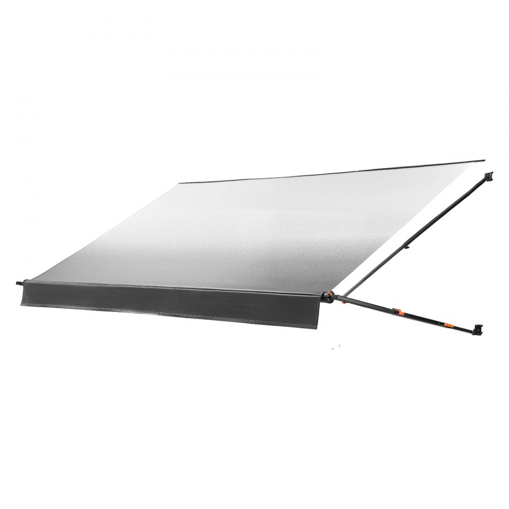 VEVOR Manual RV Awning Complete Kit, 18.12FT Retractable RV Awning with Aluminum Alloy Frame & Waterproof PVC Fabric, Outdoor Camping Trailer Awnings Fit Most RVs (18FT Type, Gradient Black)
