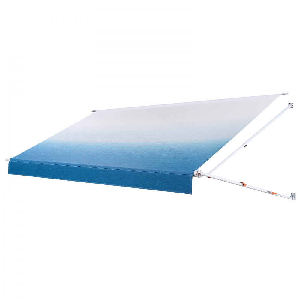 VEVOR Manual RV Awning Complete Kit, 17.12FT Retractable RV Awning with Aluminum Alloy Frame & Waterproof PVC Fabric, Outdoor Camping Trailer Awnings Fit Most RVs (17FT Type, Gradient Blue)
