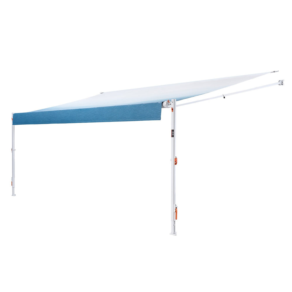 VEVOR Manual RV Awning Complete Kit, 17.12FT Retractable RV Awning with Aluminum Alloy Frame & Waterproof PVC Fabric, Outdoor Camping Trailer Awnings Fit Most RVs (17FT Type, Gradient Blue)