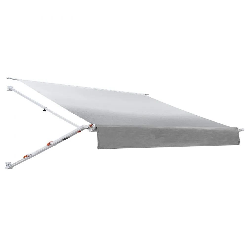 VEVOR Manual RV Awning Complete Kit, 10.12FT Retractable RV Awning with Aluminum Alloy Frame & Waterproof PVC Fabric, Outdoor Camping Trailer Awnings Fit Most RVs (10FT Type, Gradient Gray)