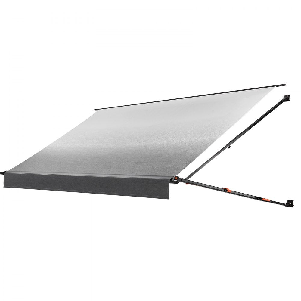 VEVOR Manual RV Awning Complete Kit, 14.12FT Retractable RV Awning with Aluminum Alloy Frame & Waterproof PVC Fabric, Outdoor Camping Trailer Awnings Fit Most RVs (14FT Type, Gradient Black)