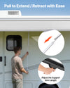 VEVOR Manual RV Awning Complete Kit, 14.12FT Retractable RV Awning with Aluminum Alloy Frame & Waterproof PVC Fabric, Outdoor Camping Trailer Awnings Fit Most RVs (14FT Type, Gradient Black)