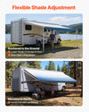 VEVOR Manual RV Awning Complete Kit, 18.12FT Retractable RV Awning with Aluminum Alloy Frame & Waterproof PVC Fabric, Outdoor Camping Trailer Awnings Fit Most RVs (18FT Type, Gradient Blue)