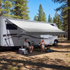VEVOR Manual RV Awning Complete Kit, 20.12FT Retractable RV Awning with Aluminum Alloy Frame & Waterproof PVC Fabric, Outdoor Camping Trailer Awnings Fit Most RVs (20FT Type, Gradient Black)