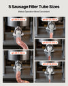 VEVOR Manual Sausage Stuffer, 33 LBS / 15 L Vertical Meat Stuffer, Heavy Duty Sausage Casing Meat Stuffing Machine, Dual-Speed Stainless Steel Filler with 5 Filling Tubes, for Commercial and Home Use
