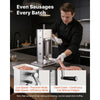 VEVOR Manual Sausage Stuffer, 7 LBS / 3 L Vertical Meat Stuffer, Heavy Duty Sausage Casing Meat Stuffing Machine, Dual-Speed Stainless Steel Filler with 5 Filling Tubes, for Commercial and Home Use