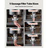 VEVOR Manual Sausage Stuffer, 7 LBS / 3 L Vertical Meat Stuffer, Heavy Duty Sausage Casing Meat Stuffing Machine, Dual-Speed Stainless Steel Filler with 5 Filling Tubes, for Commercial and Home Use