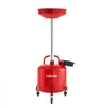 VEVOR 8 Gallon Waste Oil Drain Tank, Industrial Fluid Drain Tank with Adjustable Funnel Height, Portable Oil Drainer with Wheels & Toolbox, Fluid Fuel Transfer Drainage for Auto Repair Shops, Red