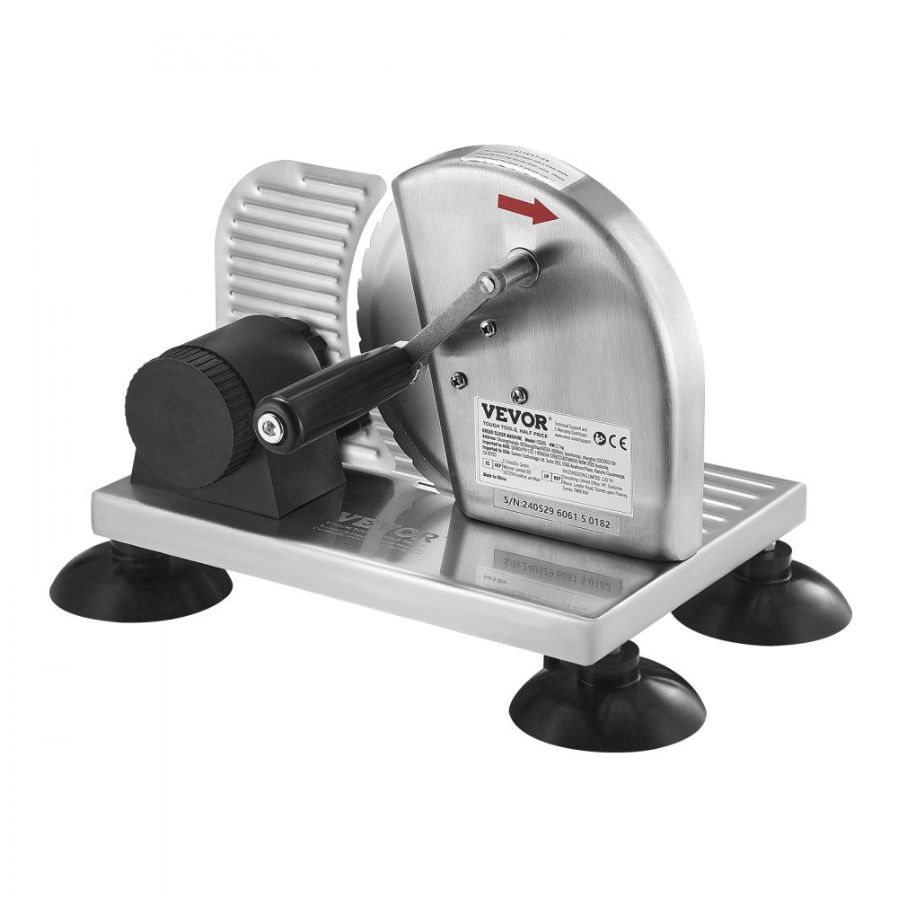 VEVOR Manual Bread Slicer, 0-6" Adjustable Thickness Cheeser Butter Cutting, Micro-Serrated Stainless Steel Blade, Aluminum Alloy Commercial Cheese Slicer for Kitchen, Restaurant, Bakery, Party