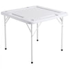 VEVOR Mahjong Table, Square 4 Player Folding Card Table with 4 Cup Holders & 4 Chip Trays, Portable Domino Game Table with 1 Set of Dominoes for Mahjong Poker Puzzles, 35.4 x 35.4-inch, White