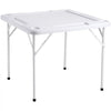 VEVOR Mahjong Table, Square 4 Player Folding Card Table with 4 Cup Holders & 4 Chip Trays, Portable Domino Game Table with 1 Set of Dominoes for Mahjong Poker Puzzles, 35.4 x 35.4-inch, White