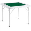 VEVOR Mahjong Table, 4 Player Folding Domino Table with Wear-Resistant Green Tabletop, Portable Square Card Table with 4 Cup Holders & 4 Chip Trays for Mahjong Poker Puzzles, 35.4 x 35.4-inch