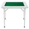 VEVOR Mahjong Table, 4 Player Folding Domino Table with Wear-Resistant Green Tabletop, Portable Square Card Table with 4 Cup Holders & 4 Chip Trays for Mahjong Poker Puzzles, 35.4 x 35.4-inch