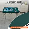 VEVOR Mahjong Table, Fold-in-Half 4 Player Card Table with Wear-Resistant Green Tabletop, Portable Bi-Folding Square Domino Table with Carrying Handle for Outdoor Camping Picnic Party, 34 x 34-inch