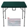 VEVOR Mahjong Table with Mahjong Tiles Set, Fold-in-Half 4 Player Card Table with 144PCS Majiang Tiles and 3 Dice, Portable Bi-Folding Domino Table with Wear-Resistant Green Tabletop & Carrying Handle