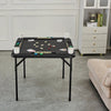 VEVOR Mahjong Table, Square 4 Player Folding Card Table with 4 Cup Holders & 4 Chip Trays, Portable Domino Game Table with 1 Set of Dominoes for Mahjong Poke Puzzles, 35.4 x 35.4-inch, Black
