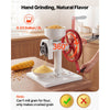 VEVOR Manual Grain Mill with Flywheel, Hand-Crank Corn Grinder, Heavy-Duty Carbon Steel Wheat Grinding Mill with Adjustable Fineness & 0.53 Gallon Hopper for Grains Spices Coffee Beans Nuts