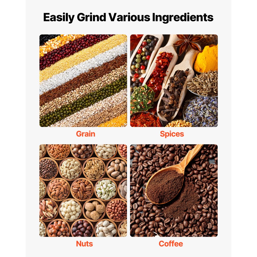 VEVOR Manual Grain Mill with High Hopper, Hand-Crank Corn Grinder, Heavy Duty Cast Iron Wheat Grinding Mill with Stable Table Clamp & Dust Cover for Grains Spices Coffee Beans Nuts