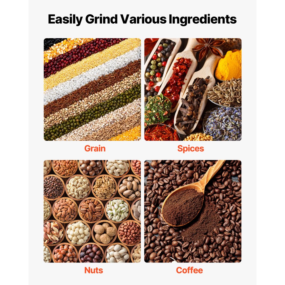 VEVOR Manual Grain Mill with High Hopper, Hand-Crank Corn Grinder, Heavy Duty Cast Iron Wheat Grinding Mill with Stable Table Clamp for Grains Spices Coffee Beans Nuts